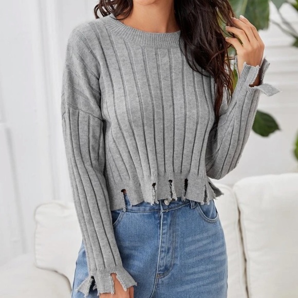 New Long Sleeve Ribbed Sweater Womens - Picture 2 of 3